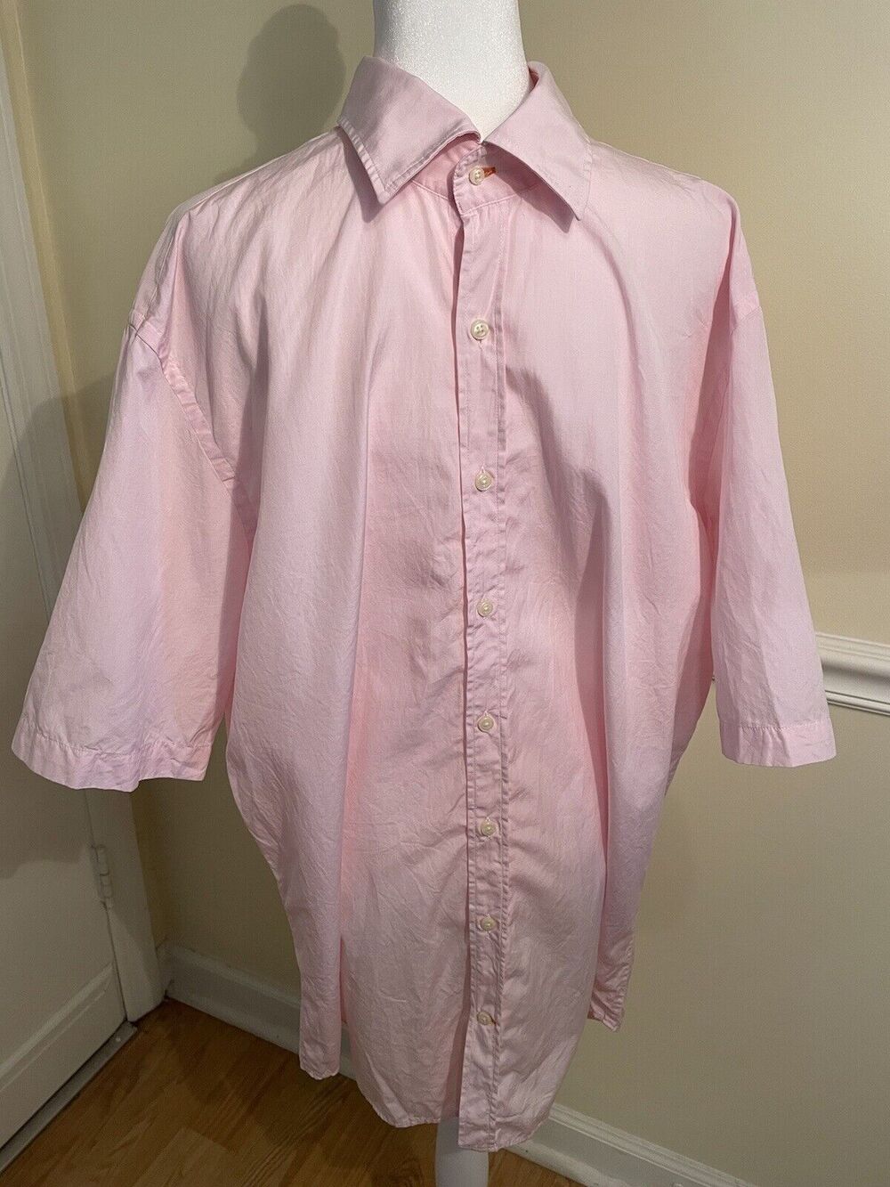 Peter Millar Shirt Mens Large Pink Button Short Sleeve Golf